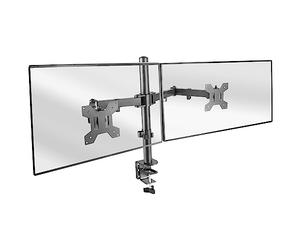 Mars Gaming MARM2 Nero, Supporto per Monitor a Doppio Braccio per Schermi fino a 27", Articolato e Regolabile in Altezza, Telaio Robusto, Compatibile VESA75 e VESA100