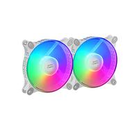Mars Gaming MARSGAMING MF-Duo, Kit 2 Ventole FRGB Rainbow 360°, Ultra-Silenzioso, Doppia Connessione 3PIN + 4PIN, Bianco