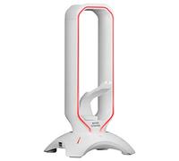 Supporto per cuffie Mars Gaming MHHPRO + Bungee per mouse + 2x HUB USB 3.0 Bianco