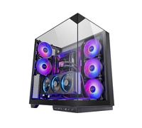 Mars Gaming MC-3GF, Case da Gioco ATX, Triplo Vetro Temperato, 2X Ventole ARGB Posteriori da 120 mm, Supporto verticale per Schede Grafiche, PC Tower Raffreddamento a Liquido fino a 360 mm, Nero