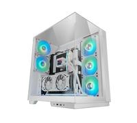 MARS GAMING MC-3GF, Case da Gioco ATX, Triplo Vetro Temperato, 2X Ventole ARGB Posteriori da 120 mm, Supporto verticale per Schede Grafiche, PC Tower Raffreddamento a Liquido fino a 360 mm, Bianco