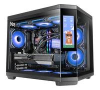 Mars Gaming MC-3TCORELCDM Case Gaming Micro-ATX, Schermo IPS 7,2” Personalizzabile, Triplo Vetro Temperato, Struttura Doppia Camera Laterale, Supporto per Raffreddamento Liquido fino a 360mm, Nero