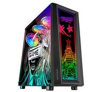 MARS GAMING MC-ART, Case PC Gaming ATX, Doppio Vetro Temperato Disegnabile, ARGB 12 Modalità, Ventola 12 cm, Nero