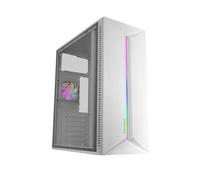 Mars Gaming MC-BLAZE, Case Gaming ATX, 1x Ventola Posteriore FRGB 80mm, Striscia LED RGB Frontale con Effetti Multipli, Finestra Laterale Completa, Mid-Tower PC con Ampia Capacità Interna, Bianco