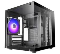 Mars Gaming MC-CUBE, Case PC MicroATX, Formato Cubo Ultracompatto, Vetro Temperato Panoramico, Ventola Posteriore ARGB 120mm, Supporto Raffreddamenti Liquidi fino a 120mm, Minitorre USB-C, Nero