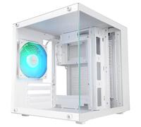 Mars Gaming MC-CUBE, Case PC MicroATX, Formato Cubo Ultracompatto, Vetro Temperato Panoramico, Ventola Posteriore ARGB 120mm, Supporto Raffreddamenti Liquidi fino a 120mm, Minitorre USB-C, Bianco