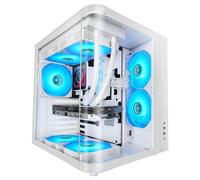 Mars Gaming Mc-curv Case da gioco ATX con tripla curvatura, vetro temperato, doppia camera, USB-C, bianco