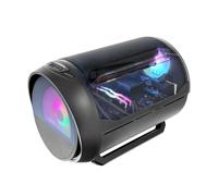 Mars Gaming MC-CYLON, Case Gaming MicroATX, Design Turbina Cilindrico, Pannello in Vetro Temperato e Finestra Superiore Panoramica Curva, Ventola Frontale RGB 200mm + Ventola Posteriore 120mm, Nero