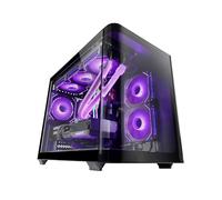 Mars Gaming MC-FUSIONM, Case Gaming Micro-ATX, Finestra Laterale e Frontale Curvo in Vetro Temperato, Minitower PC Doppia Camera, Supporto Raffreddamento a Liquido, Spazio Interno Ottimizzato, Nero