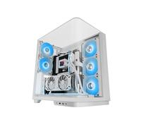 MARS GAMING MC-INFINIO, Case Gaming ATX, Vetro Temperato Curvato Senza Cornice, 2x Ventole ARGB 120mm, Montaggio Verticale GPU, Supporto Raffreddamento a Liquido fino a 360mm, USB-C, Bianco