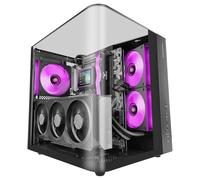 Mars Gaming MC-INFINIOLITE, Case Gaming ATX, Vetro Temperato Curvo Continuo Senza Cornice, Pannello Superiore in Vetro, Struttura a Doppia Camera, Supporto Raffreddamento Liquido fino a 240mm, Nero