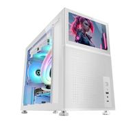 Mars Gaming Mc-lcd Tower Custom Micro-atx Ips Schermo LCD Pannello modulare in vetro temperato da 8" Bianco