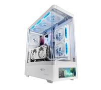 Case Mars Gaming MC-LCDPRO Schermo LCD IPS 7.2" ATX Bianco Doppia Camera Crystal Curved