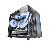 Mars Gaming MC-NOVAM, Case Compatto Custom MicroATX, Vetro Temperato Continuo Doppia Finestra, Telaio Modulare Doppia Camera, Griglia Frontale, Supporto Raffreddamento Liquido, Connettore USB-C, Nero
