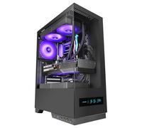Mars Gaming MC-PULSAR, Case Gaming ATX, Schermo LCD Frontale in Tempo Reale, Doppio Vetro Temperato Frontale e Laterale, Sistema di Cablaggio CABLEHATCH, Raffreddamento Liquido fino a 240mm, Nero