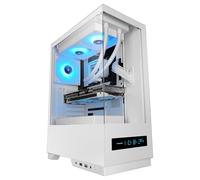 Mars Gaming MC-PULSAR, Case Gaming ATX, Schermo LCD Frontale in Tempo Reale, Doppio Vetro Temperato Frontale e Laterale, Sistema di Cablaggio CABLEHATCH, Raffreddamento Liquido fino a 240mm, Bianco