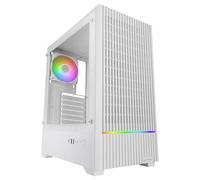 Mars Gaming MC-QUANTUM, Case PC Gaming ATX, Frontale Mesh con Striscia LED ARGB, Vetro Temperato Laterale Completo, 4x ventole FDB 120mm, Supporto Raffreddamento Liquido fino a 240mm, USB-C, Bianco