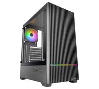 Mars Gaming MC-QUANTUM, Case PC Gaming ATX, Frontale Mesh con Striscia LED ARGB, Vetro Temperato Laterale Completo, 4x ventole FDB 120mm, Supporto Raffreddamento Liquido fino a 240mm, USB-C, Nero
