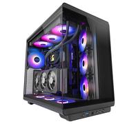 Mars Gaming Mc-rev ATX PC Case con doppio vetro temperato e 3 ventole Argb invertite, 12 cm, nero