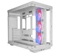 Mars Gaming MC-REV ATX Tower Doppio Vetro Temperato 3x Ventole ARGB Bianco
