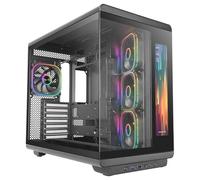 Mars Gaming MC-REVMAX, Case PC ATX, Schermo IPS 11.8", Vetro Temperato Continuo, 4 Ventole PWM ARGB, Raffreddamento Liquido fino a 360mm, Compatibile Schede Madri a Connettore Inverso, USB-C, Nero