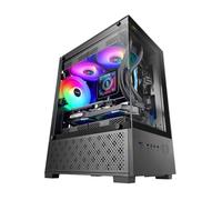 Mars Gaming MC-SE2, Case Gaming MicroATX, Vetro Temperato Frontale e Laterale Senza Cornice, Ventola FRGB 120mm, Struttura a Doppia Camera, Case PC Compatto con Grande Capacità Interna, Nero