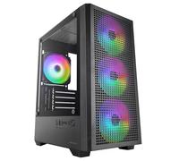 Mars Gaming MC-VECTOR, Case PC Gaming Micro-ATX e Mini-ITX, 4x Ventole ARGB FDB 120mm, Vetro Temperato, Frontale Mesh, Doppia Camera, Supporto Raffreddamento Liquido 120mm, USB-C, Nero