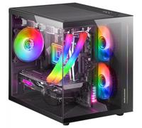 Mars Gaming MC-VIEW Minitorre da gioco premium personalizzata - Vetro temperato continuo - Struttura modulare a doppia camera - NEW
