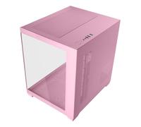 MARS GAMING MC-VIEW2, Case Gaming MicroATX, Doppio Vetro Temperato Continuo Senza Cornice, 1x Ventola FRGB Posteriore 120mm, Supporto Raffreddamento Liquido fino 240mm, Struttura Doppia Camera, Rosa