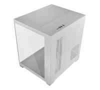 MARS GAMING MC-VIEW2, Case Gaming MicroATX, Doppio Vetro Temperato Continuo Senza Cornice, 1x Ventola FRGB Posteriore 120mm, Supporto Raffreddamento Liquido fino 240mm, Struttura Doppia Camera, Bianco
