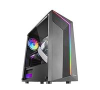 Mars Gaming MC-X7, Case PC Gaming ATX, Frontale ARGB, Ventola RGB 12 cm, Finestra Laterale Completa, Nero