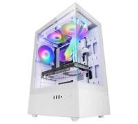Mars Gaming Mc-xo ATX Mid-Tower Case con doppio vetro temperato, ventola FRGB da 120 mm, doppia camera, bianco