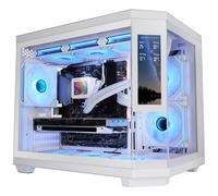 Mars Gaming MC-3TCORELCDM Case Gaming Micro-ATX, Schermo IPS 7,2” Personalizzabile, Triplo Vetro Temperato, Struttura Doppia Camera Laterale, Supporto per Raffreddamento Liquido fino a 360mm, Bianco