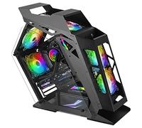MARS GAMING MC61, Case PC Gaming Compatta Micro-ATX, 4 Ventole 12cm, ARGB Chroma, Doppia Finestra in Vetro Temperato, Nero