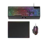 MARS GAMING MCP1 - Pacchetto tastiera e mouse da gioco (2800 DPI, capacità anti-ghosting, illuminazione LED rossa, ambidestro, USB), nero e rosso