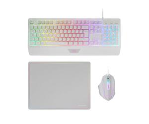 MARS GAMING MCP1 - Pacchetto tastiera e mouse da gioco (2800 DPI, capacità anti-ghosting, illuminazione LED rossa, ambidestro, USB), nero e rosso