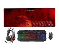 Mars Gaming MCPRGB2FR, Combo Gaming Tastiera, Mouse, XXL Mousepad & Headset, Lingua Francese