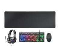 Mars Gaming MCPRGB3FR tastiera Mouse incluso USB Francese Nero