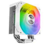 Mars Gaming MCPU-X4ARGB, Dissipatore CPU 220W TDP, 4x Heatpipes HCT Nuova Generazione, Ventola PWM SI Extreme-Silent ARGB 120mm, Nucleo in Rame Iperbilanciato, Compatibilità Intel e AMD, Bianco