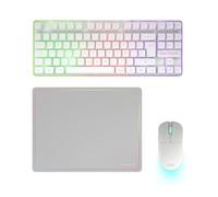 Mars Gaming MCPWTKL, Combo Gaming Senza Fili, Tecnologia DualPro Link 2.4GPRO, Tastiera TKL FRGB Rainbow + Mouse RGB 3200DPI con Switch HUANO + Tappetino Antiscivolo 360x260mm, Bianco, Spagnolo