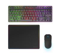 Mars Gaming MCPWTKL, Combo Gaming Senza Fili, Tecnologia DualPro Link 2.4GPRO, Tastiera TKL FRGB Rainbow + Mouse RGB 3200DPI con Switch HUANO + Tappetino Antiscivolo 360x260mm, Nero, Italiano