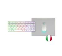 Mars Gaming MCPWTKL, Combo Gaming Senza Fili, Tecnologia DualPro Link 2.4GPRO, Tastiera TKL FRGB Rainbow + Mouse RGB 3200DPI con Switch HUANO + Tappetino Antiscivolo 360x260mm, Bianco, Italiano