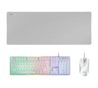 Mars Gaming Pack 3 en 1 de Teclado Tecnologia Hibrida H-Mech, Antighosting USB RGB + Raton 10000dpi USB RGB + Alfombrilla 800x3