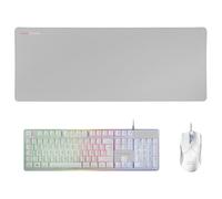 Mars Gaming MCPXWFR, Combo H-Mech FRGB Tastiera, Ultralight Mouse 10000DPI & XXL Mousepad, Nero, Lingua Francese