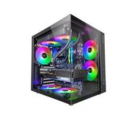 Mars Gaming MCV-ONE, Case Gaming ATX, Doppio Vetro Temperato Continuo, Ventola FRGB 12cm, Struttura a Doppia Camera, Semitorre PC Compatta, Supporto Raffreddamento a Liquido fino a 240mm, Nero
