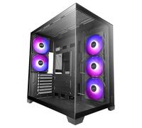 Mars Gaming MCVPRO Case PC ATX 5x Ventilatori ARGB Design Panoramico | Vetro Continuo, Sistema Double Rear Fan, Doppia Camera, Raffreddamento Liquido fino a 360mm, ATX/MicroATX/Mini-ITX, Nero