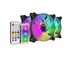 Mars Gaming MF-3DKIT Nero, Kit 3 Ventole ARGB 360° 12cm, Specchio Infinito 3D, Sistema Antivibrazioni, Controller ARGB, Telecomando RF, Compatibilità Completa