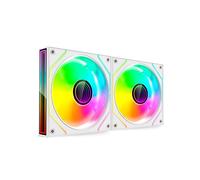MARS GAMING MF-3DPROX2, Kit 2x Ventole PWM 120mm, Illuminazione ARGB Triplo Infinity Mirror 360°, Sistema di Controllo PWM, Cuscinetti FDB, Ventole PC con Compatibilità Totale ARGB, Bianco