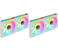 Mars Gaming MF-3DPROX2R, Kit 2x Ventole 120mm, Pale Invertite, Illuminazione ARGB Triplo Infinity Mirror 360°, Controllo PWM, Cuscinetti FDB, Ventole PC con Compatibilità Totale ARGB, Bianco