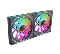 MARSGAMING MF-3A, Kit 3x Ventole FDB Ultra Silenziose 120mm, Illuminazione ARGB Rainbow 360° Senza Cornice, Ventole 3in1 Compatibilità Completa, Doppio Connettore Maschio + Femmina, Nero